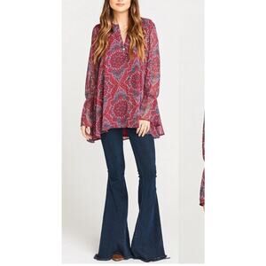 Show Me Your Mumu Paisley Perveen Pirate Tunic Size Small